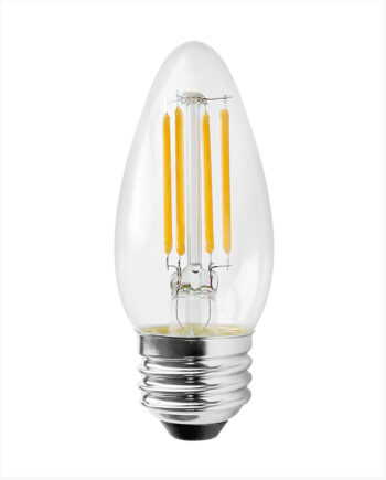 B     #LB60TCNC-D/WW-2PK 5.5W Dimmable LED Torpedo Filament Candle Lamp