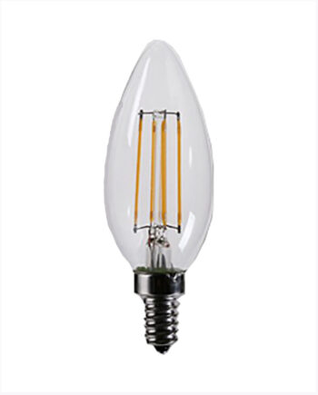 B #LB100TCC-DE12WW2PK 8W Dimmable Clear Filament Torpedo Candelabra Bulb