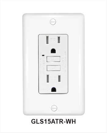 #GLS15ATR-WH 15A Tamper Resistant, Self-Testing GFCI, Two Outlets, White, w/ Wall Cover