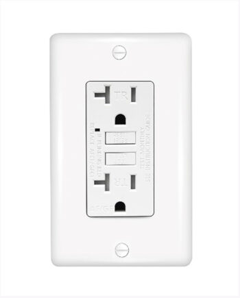 #GLS20ATR-WH 20A Tamper Resistant, Self-Testing GFCI, Two Outlets, White, w/ Wall Cover