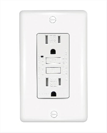 #GLS15ATRWR-WH 15A Weather Resistant & Tamper Resistant, Self-Testing GFCI, Two Outlets, White, w/ Wall Cover