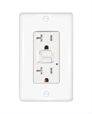 #GLS20ATRWR-WH 20A Weather Resistant & Tamper Resistant, Self-Testing GFCI, Two Outlets, White, w/ Wall Cover