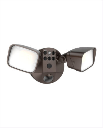 FM #LF2516PMH2-BZ-CCT Adj. Watt 25W/16W Dual Head LED Motion Security Light, Adj. 5CCT, Bronze