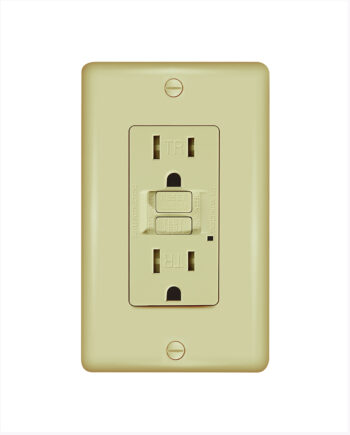 #GLS15ATR-IV 15A Tamper Resistant, Self-Testing GFCI, Two Outlets, Ivory, w/ Wall Cover