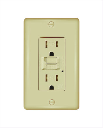 #GLS15ATRWR-IV 15A Weather Resistant & Tamper Resistant, Self-Testing GFCI, Two Outlets, Ivory, w/ Wall Cover