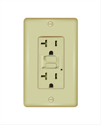 #GLS20ATRWR-IV 20A Weather Resistant & Tamper Resistant, Self-Testing GFCI, Two Outlets, Ivory, w/ Wall Cover